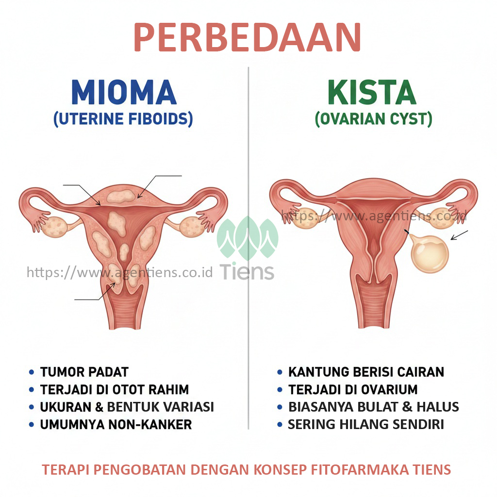 Perbedaan Miom dan Kista: Penyebab, Gejala, dan Terapi Alami Dengan Konsep Fitofarmaka Tiens